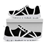 Black And White Pentagram Symbol Print White Sneakers