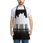 Black And White Piano Keyboard Print Apron