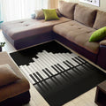 Black And White Piano Keyboard Print Floor Mat