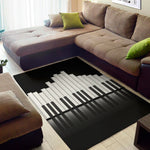 Black And White Piano Keyboard Print Area Rug