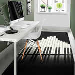 Black And White Piano Keyboard Print Area Rug