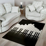 Black And White Piano Keyboard Print Area Rug