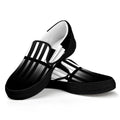 Black And White Piano Keyboard Print Black Slip On Sneakers