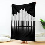 Black And White Piano Keyboard Print Blanket