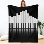 Black And White Piano Keyboard Print Blanket