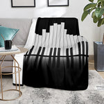 Black And White Piano Keyboard Print Blanket