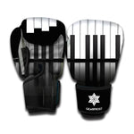 Black And White Piano Keyboard Print Boxing Gloves