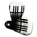 Black And White Piano Keyboard Print Boxing Gloves