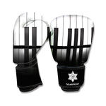Black And White Piano Keyboard Print Boxing Gloves