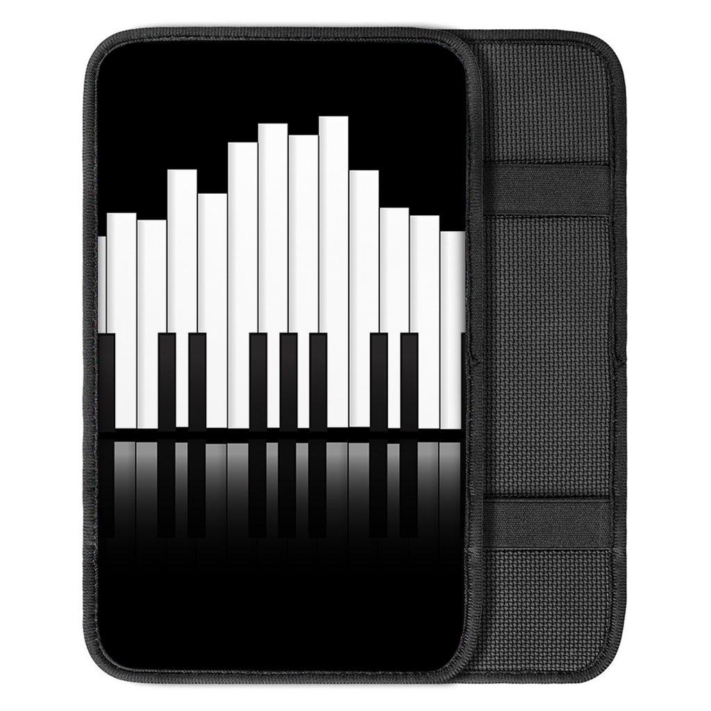 Black And White Piano Keyboard Print Car Center Console Cover