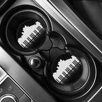 Black And White Piano Keyboard Print Car Coasters
