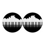 Black And White Piano Keyboard Print Car Coasters