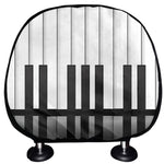 Black And White Piano Keyboard Print Car Headrest Covers