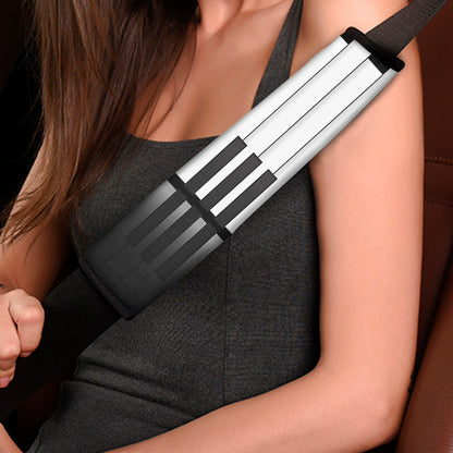 Black And White Piano Keyboard Print Car Seat Belt Covers