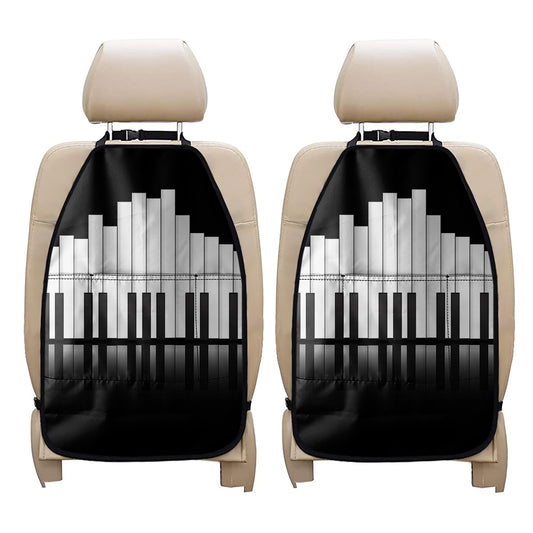 Black And White Piano Keyboard Print Car Seat Organizers