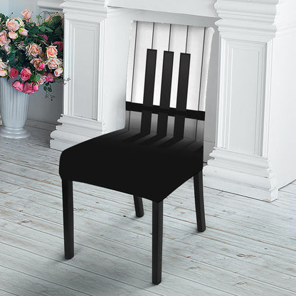 Black And White Piano Keyboard Print Dining Chair Slipcover