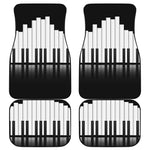 Black And White Piano Keyboard Print Front and Back Car Floor Mats