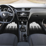 Black And White Piano Keyboard Print Front and Back Car Floor Mats