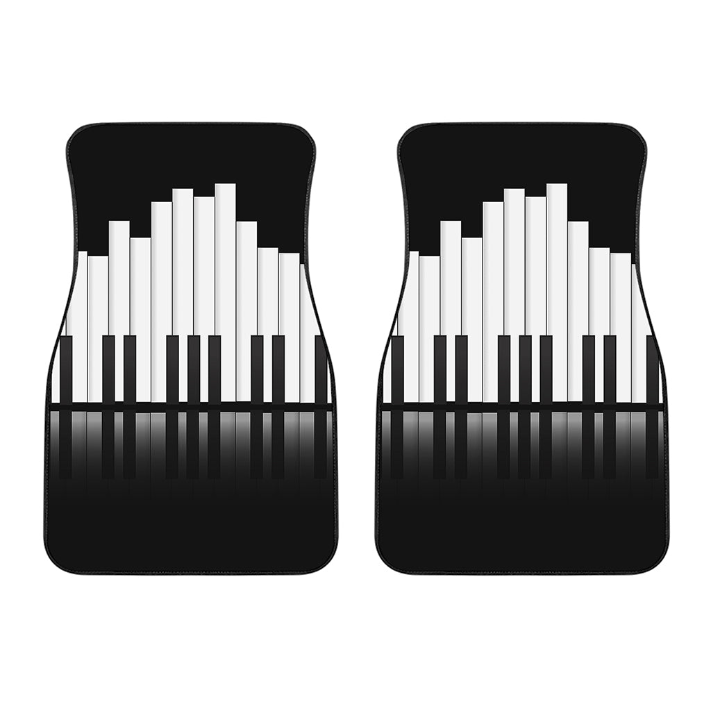 Black And White Piano Keyboard Print Front Car Floor Mats