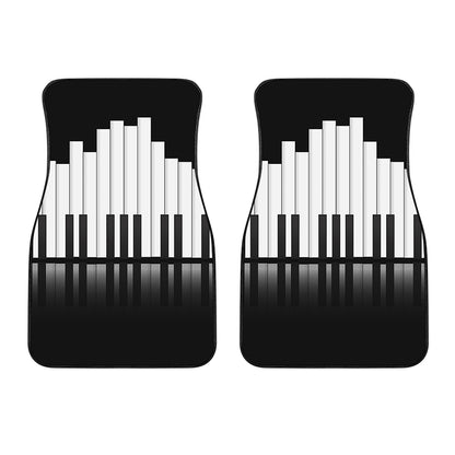 Black And White Piano Keyboard Print Front Car Floor Mats