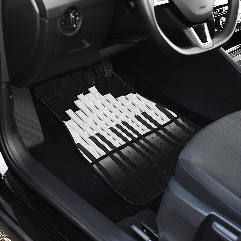 Black And White Piano Keyboard Print Front Car Floor Mats