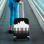 Black And White Piano Keyboard Print Luggage Cover