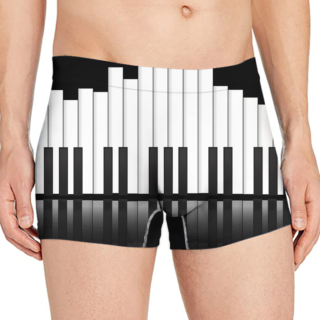 Black And White Piano Keyboard Print Men's Boxer Briefs