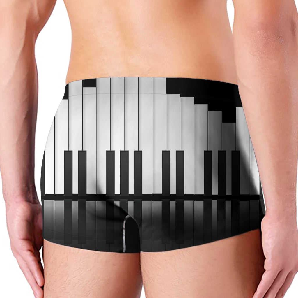 Black And White Piano Keyboard Print Men's Boxer Briefs