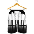 Black And White Piano Keyboard Print Men's Shorts