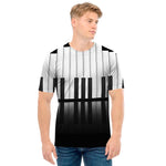 Black And White Piano Keyboard Print Men's T-Shirt