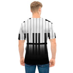 Black And White Piano Keyboard Print Men's T-Shirt