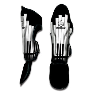 Black And White Piano Keyboard Print Muay Thai Shin Guard