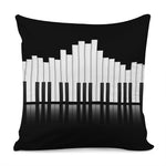 Black And White Piano Keyboard Print Pillow Cover