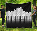 Black And White Piano Keyboard Print Quilt