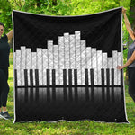 Black And White Piano Keyboard Print Quilt