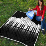 Black And White Piano Keyboard Print Quilt