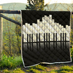 Black And White Piano Keyboard Print Quilt