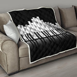 Black And White Piano Keyboard Print Quilt