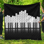 Black And White Piano Keyboard Print Quilt