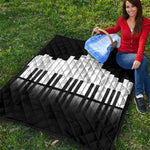 Black And White Piano Keyboard Print Quilt