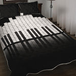 Black And White Piano Keyboard Print Quilt Bed Set