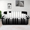 Black And White Piano Keyboard Print Sofa Cover