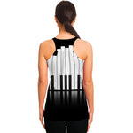 Black And White Piano Keyboard Print Women's Racerback Tank Top