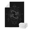 Black And White Pisces Sign Print Blanket