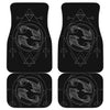 Black And White Pisces Sign Print Front and Back Car Floor Mats