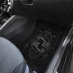 Black And White Pisces Sign Print Front and Back Car Floor Mats