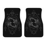 Black And White Pisces Sign Print Front Car Floor Mats