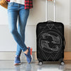 Black And White Pisces Sign Print Luggage Cover