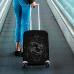 Black And White Pisces Sign Print Luggage Cover