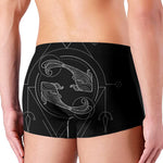 Black And White Pisces Sign Print Men's Boxer Briefs